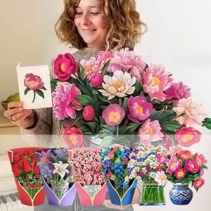 3D ilgtspējīgs pušķis ar apsveikuma kartiņu | PETALORA