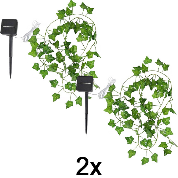 2x Feju saules gaismas ar mākslīgajām efejas lapām (5 m) | LEAFGLO
