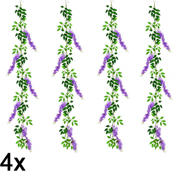 4x Mākslīga vistērija ziedu vīnogulājs | WISBLOOM