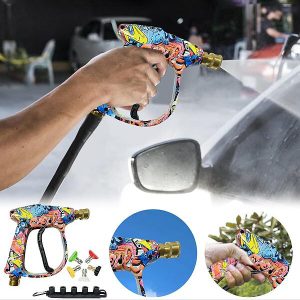 Augstspiediena mazgātāja pistole - 5 sprauslas, 1L ziepju pudele, metāls | WASHGUN
